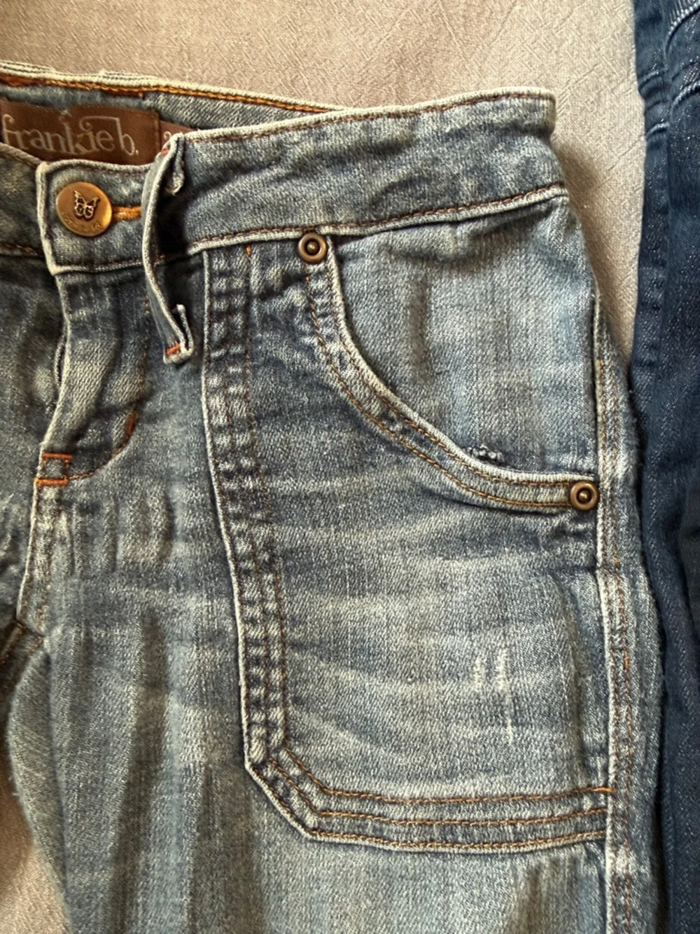Frankie B. Dark Wash Distressed Flare Jeans - Picture 5 of 9